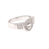 White Gold Diamond Set Buckle Ring