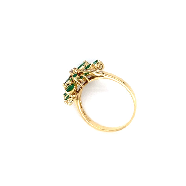 Emerald & Diamond Foliate Dress Ring