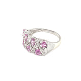 Pink Sapphire & Diamond Cluster Ring