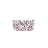 Pink Sapphire & Diamond Cluster Ring