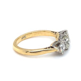 18ct Gold 3 Stone Old Cut Diamond Ring