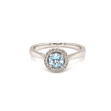 Aquamarine & Diamond Cluster Ring