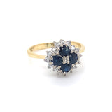 Diamond & Sapphire Cluster Ring