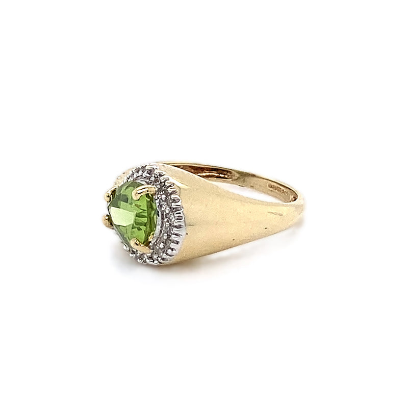 Peridot & Diamond Crossover Ring