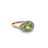 Peridot & Diamond Crossover Ring