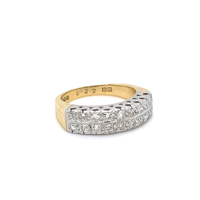 2 Row Diamond Band Ring