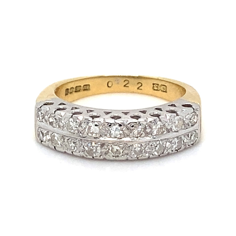 2 Row Diamond Band Ring