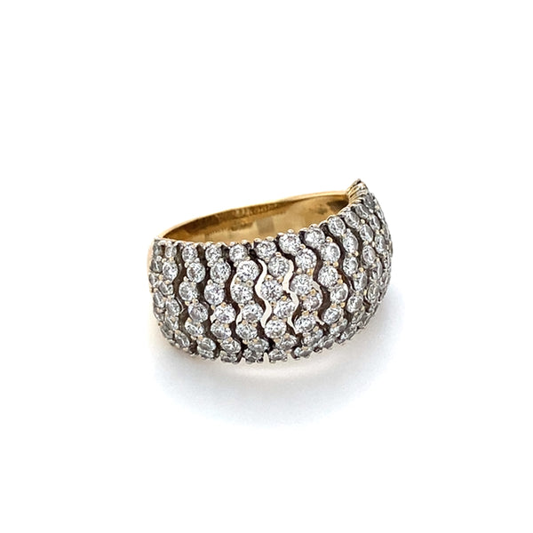 Diamond Set 7 Row Band Ring