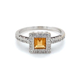 Citrine & Diamond Cluster Ring