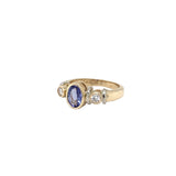 Tanzanite & Diamond 3 Stone Ring