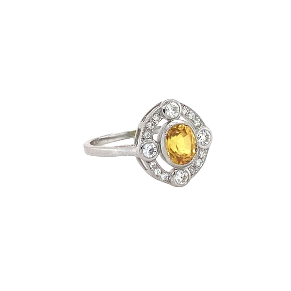 Yellow Sapphire & Diamond Dress Ring