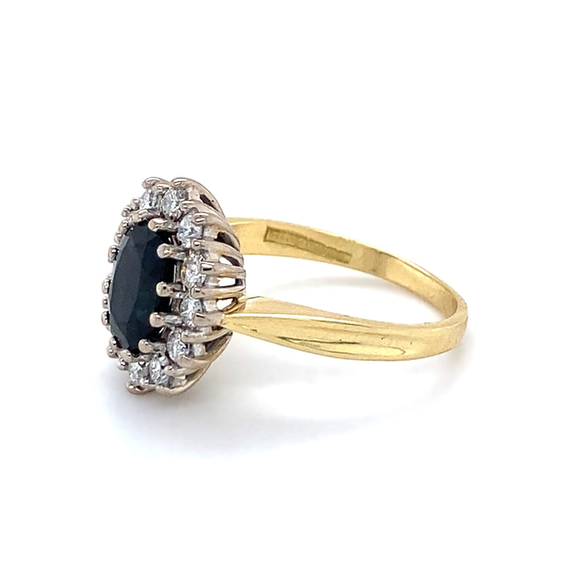 Sapphire & Diamond Cluster Dress Ring