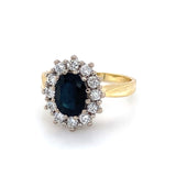 Sapphire & Diamond Cluster Dress Ring