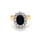 Sapphire & Diamond Cluster Dress Ring