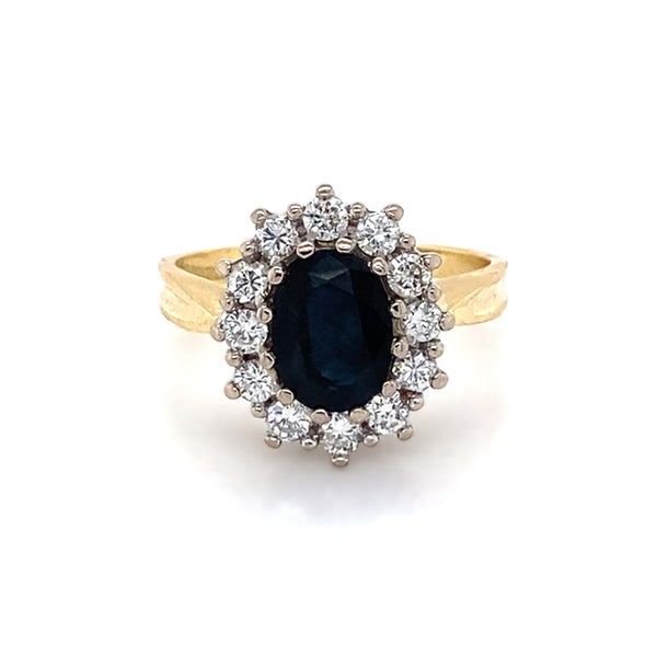 Sapphire & Diamond Cluster Dress Ring