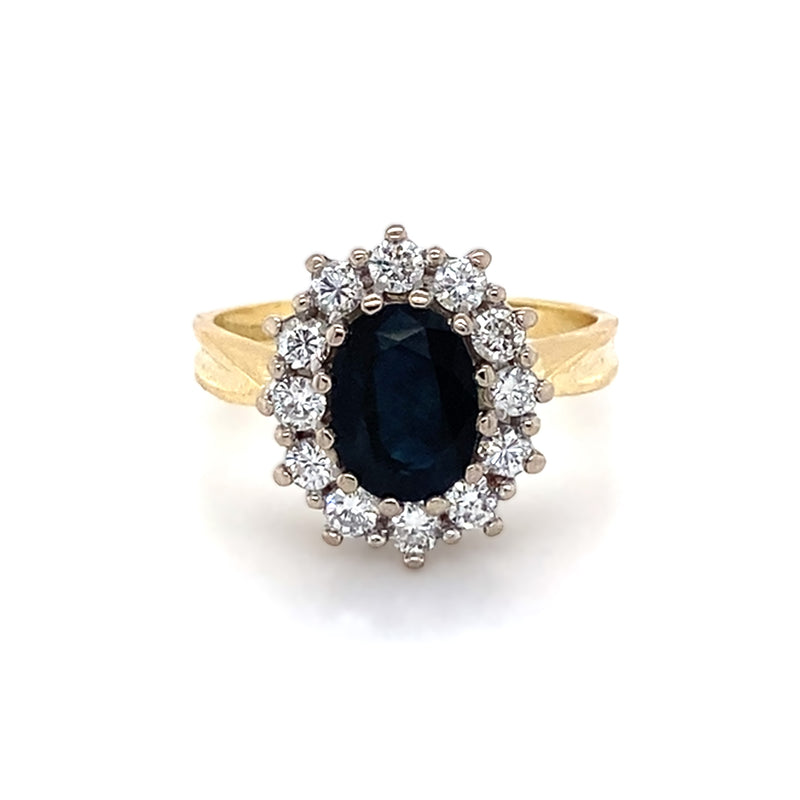Sapphire & Diamond Cluster Dress Ring