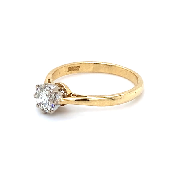 18ct Gold Diamond Set Single Stone Ring