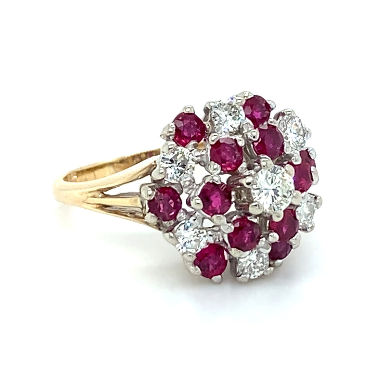 Ruby & Diamond Cluster Dress Ring