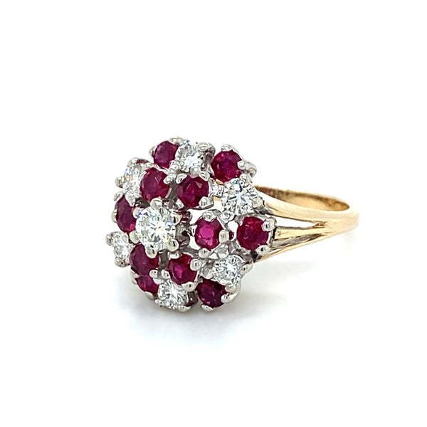 Ruby & Diamond Cluster Dress Ring