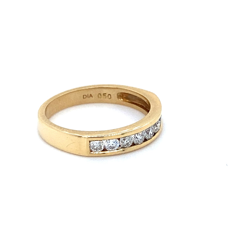18ct Gold Diamond Set Half Eternity Ring