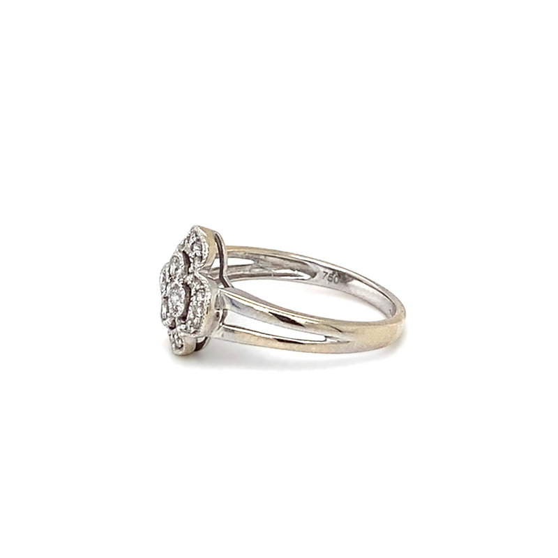 Diamond Set 18ct White Gold Cluster Ring
