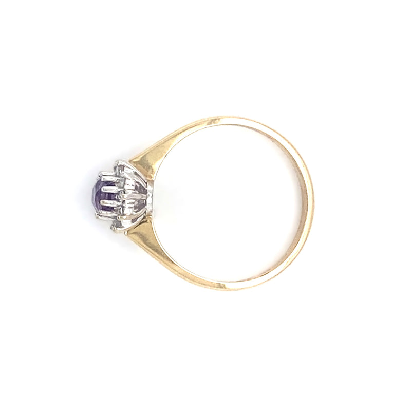 Amethyst & Diamond 9ct Gold Cluster Ring