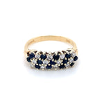 Pre-owned sapphire & diamond cluster ring