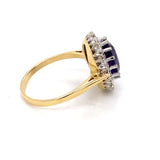 Pre-owned 18ct gold Amethyst & Diamond cluster ring