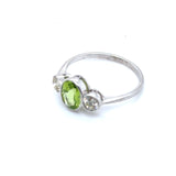 Pre-owned Peridot & Diamond 3 stone ring