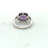 Pre-owned 18ct white gold Amethyst & Diamond cluster ring