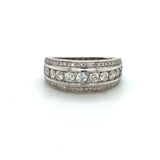 Pre-owned 18ct Diamond set 3 row band