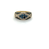 Pre-owned 9ct gold 'blue' & white Diamond ring