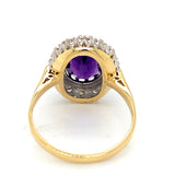 Pre-owned 18ct gold Amethyst & Diamond cluster ring