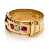 Ruby & Diamond Buckle Ring