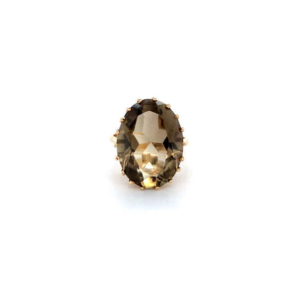 Smoky Quartz Oval Dress Ring