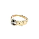 9ct Gold Diamond Set Buckle Ring