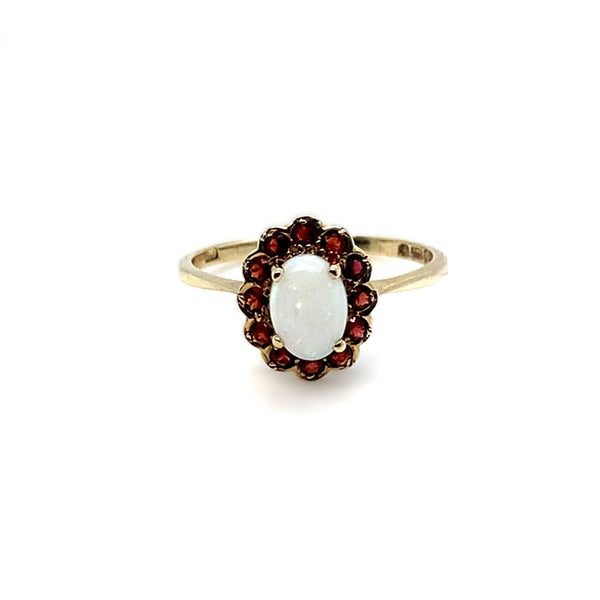 Opal & Garnet Cluster Ring