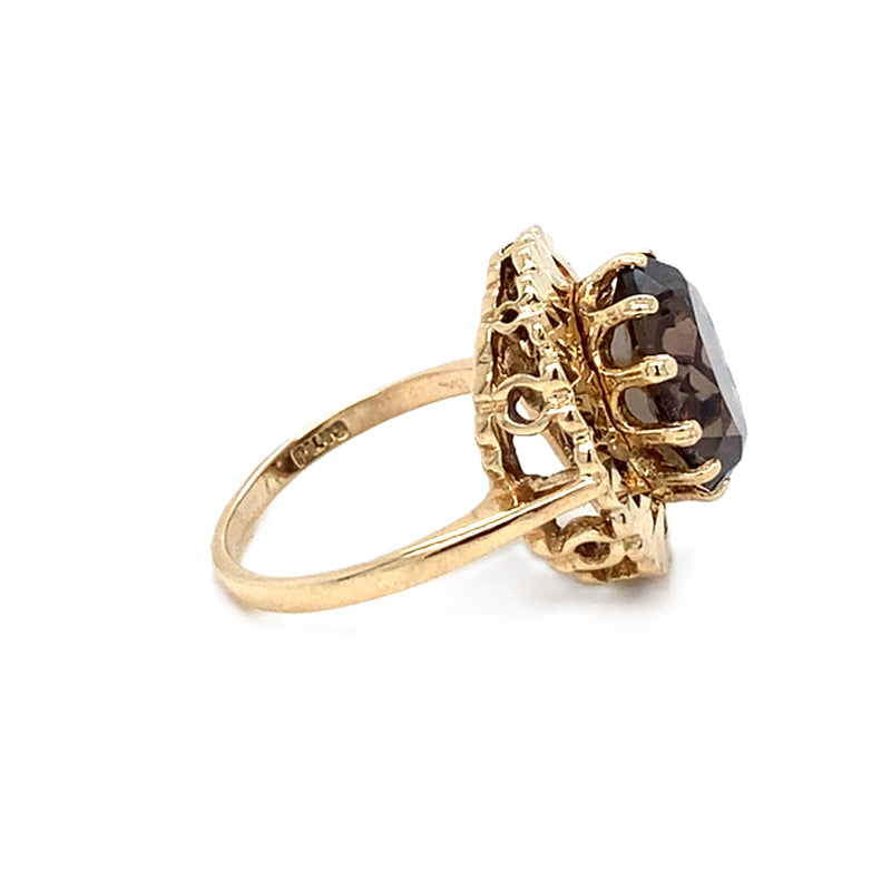 Smoky Quartz Single Stone Dress Ring