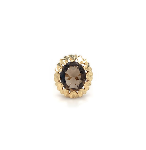 Smoky Quartz Single Stone Dress Ring