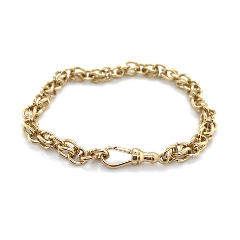 9ct Gold Fancy Solid Plain Link Bracelet