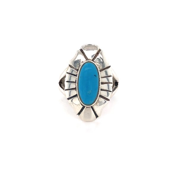 Silver Turquoise Dress Ring