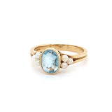 Aquamarine & Cultured Pearl Dress Ring