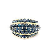 Pre-owned  9ct gold dress ring set 'blue' Diamonds