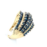 Pre-owned  9ct gold dress ring set 'blue' Diamonds