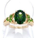 Pre-owned 9ct gold dress ring set with Chrome Diopside stones