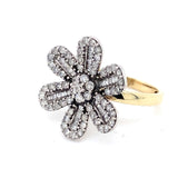 Pre-owned 9ct gold Diamond set floral dress ring