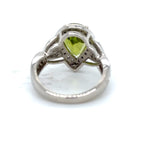 Pre-owned Peridot & Cubic Zirconia set dress ring