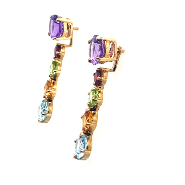 Convertible earrings with Amethyst, Garnet, Peridot, Citrine & Blue Topaz