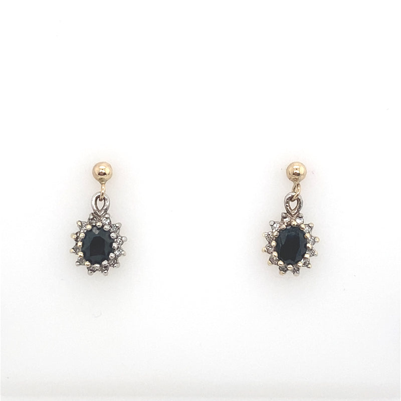 Sapphire & Diamond Drop Earrings