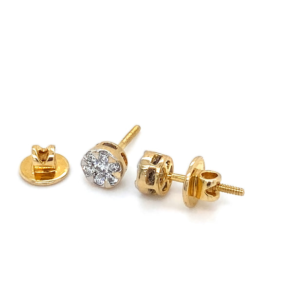 18ct Gold Diamond Set Stud Earrings